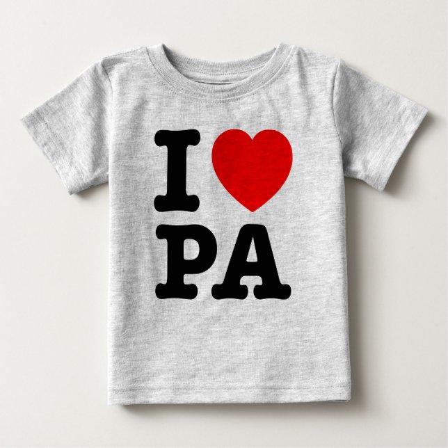 Camiseta De Bebé ME ENCANTA PA Pennsylvania (Anverso)