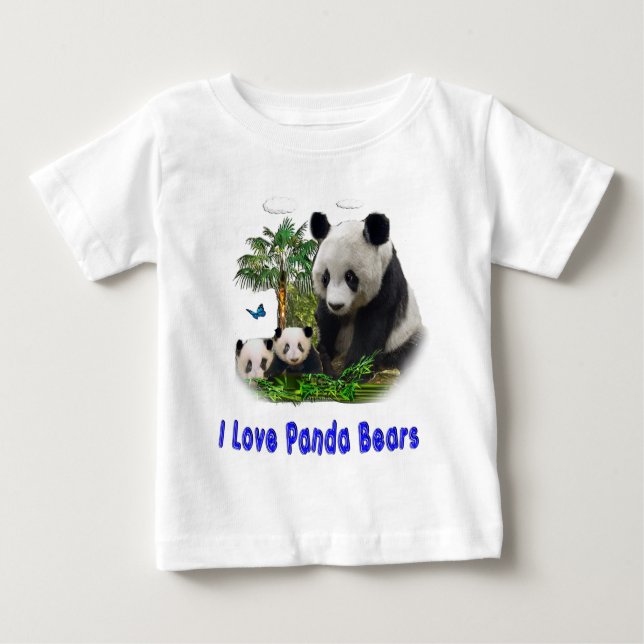 Camiseta De Bebé Me encanta panda Bears (Anverso)