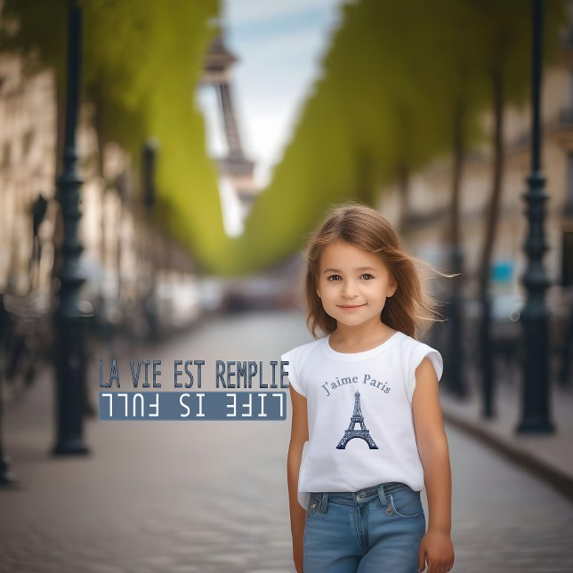 Camiseta De Bebé Me encanta París -J’aime Paris- y la cita francesa (Subido por el creador)