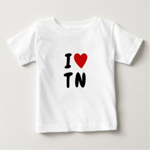 Camiseta De Bebé Me encanta T N   Texto de personalizado del corazó
