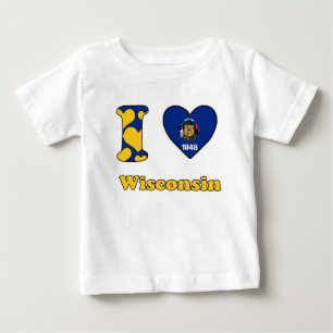 Camiseta De Bebé Me encanta Wisconsin