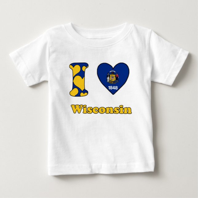 Camiseta De Bebé Me encanta Wisconsin (Anverso)