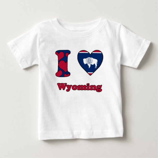 Camiseta De Bebé Me encanta Wyoming (Anverso)