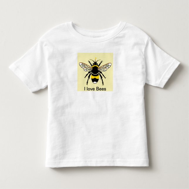 Camiseta De Bebé Me encantan las Abejas. Vida silvestre. Naturaleza (Anverso)
