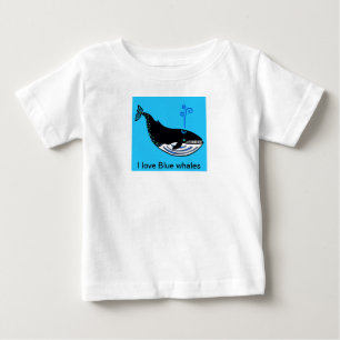 Camiseta De Bebé Me encantan las BALLENAS AZULES - Gráfico animal -