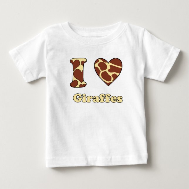 Camiseta De Bebé Me encantan las jirafas (Anverso)
