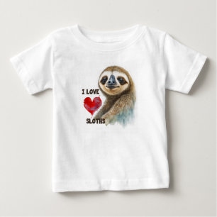 Camiseta De Bebé Me encantan las perezas, la tarjeta de saludo pere