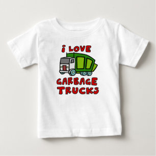 Camiseta De Bebé ¡ME ENCANTAN LOS CAMIONES DE BASURA! Camiones de b