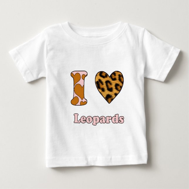 Camiseta De Bebé Me encantan los leopardos (Anverso)