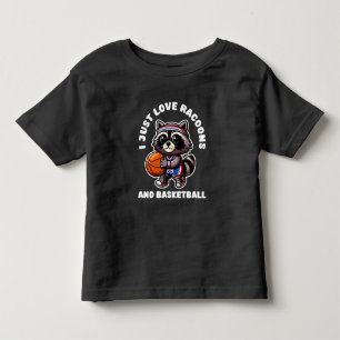 Camiseta De Bebé Me encantan los mapaches y el baloncesto, amante d