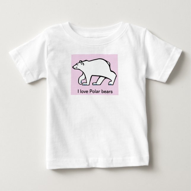 Camiseta De Bebé Me encantan los OSOS POLARES - Gráficos animales e (Anverso)