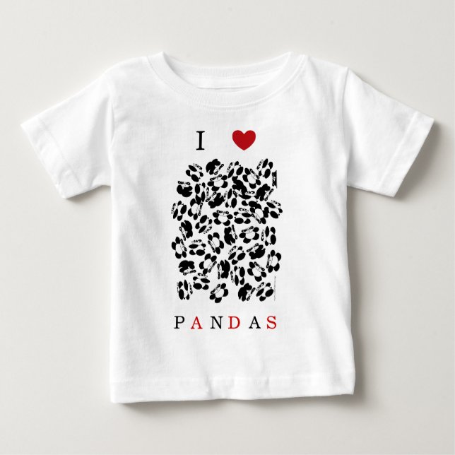 Camiseta De Bebé Me encantan los pandas (Anverso)