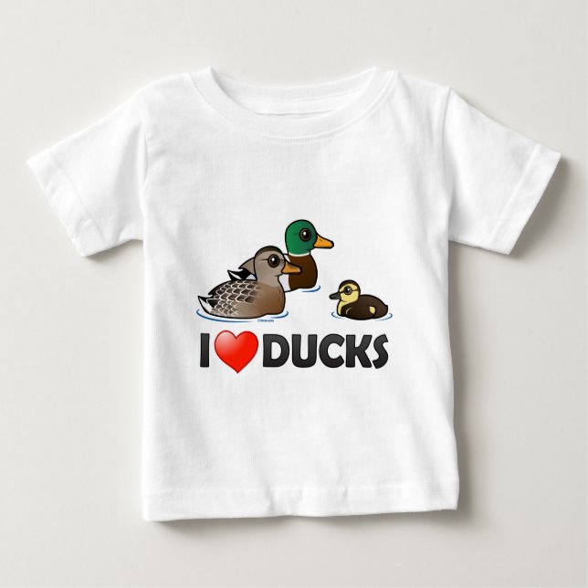 Camiseta De Bebé Me encantan los patos (Anverso)