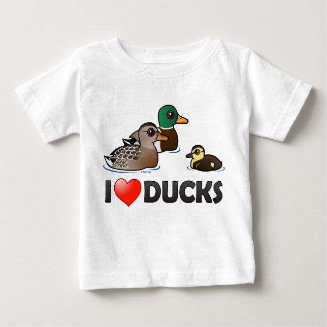 Camiseta De Bebé Me encantan los patos (Anverso)