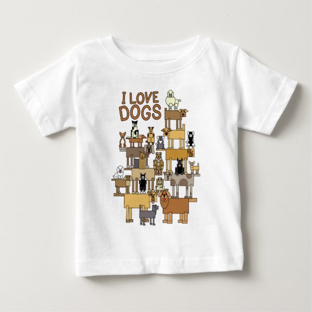 CAMISETA DE BEBÉ ME ENCANTAN LOS PERROS (Anverso)