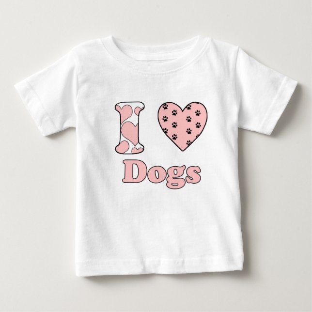 Camiseta De Bebé Me encantan los perros (Anverso)