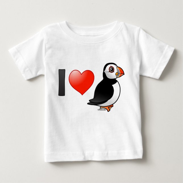 Camiseta De Bebé Me encantan los Puffins (Anverso)