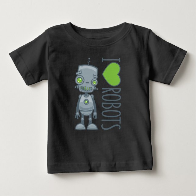 Camiseta De Bebé Me encantan los robots (Anverso)