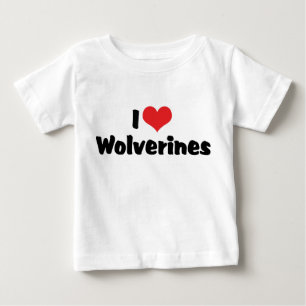 Camiseta De Bebé Me encantan los Wolverines del corazón