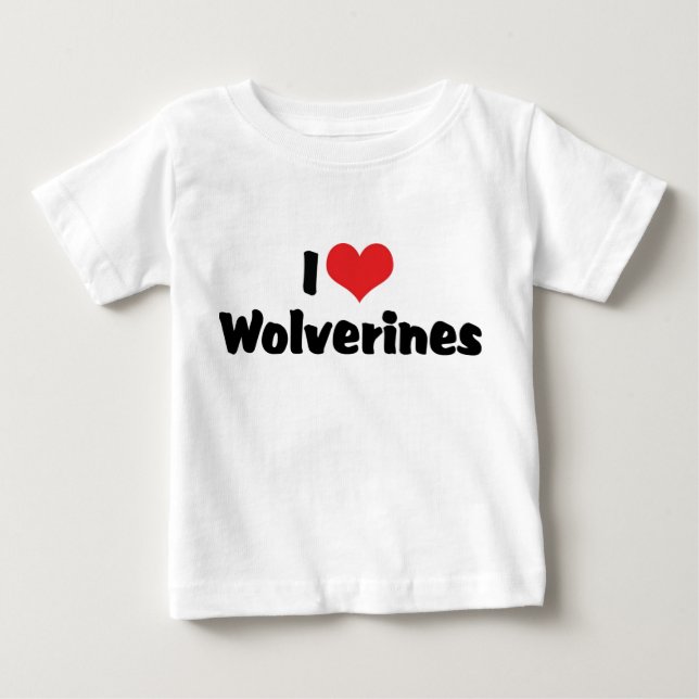 Camiseta De Bebé Me encantan los Wolverines del corazón (Anverso)