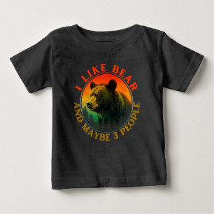 Camiseta De Bebé Me gusta el oso y quizás 3 personas