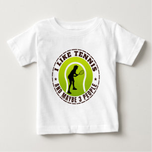Camiseta De Bebé Me gusta el tenis y quizás 3 personas
