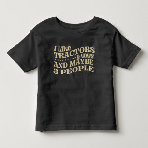 Camiseta De Bebé Me gustan los tractores y las vacas y quizás 3 per