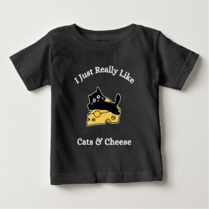 Camiseta De Bebé Me Gustan Mucho Los Gatos Y El Queso Escritura Bla