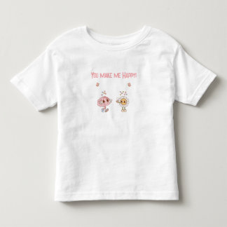 Camiseta De Bebé ¡Me Haces Feliz! Cerebro Feliz y Flor