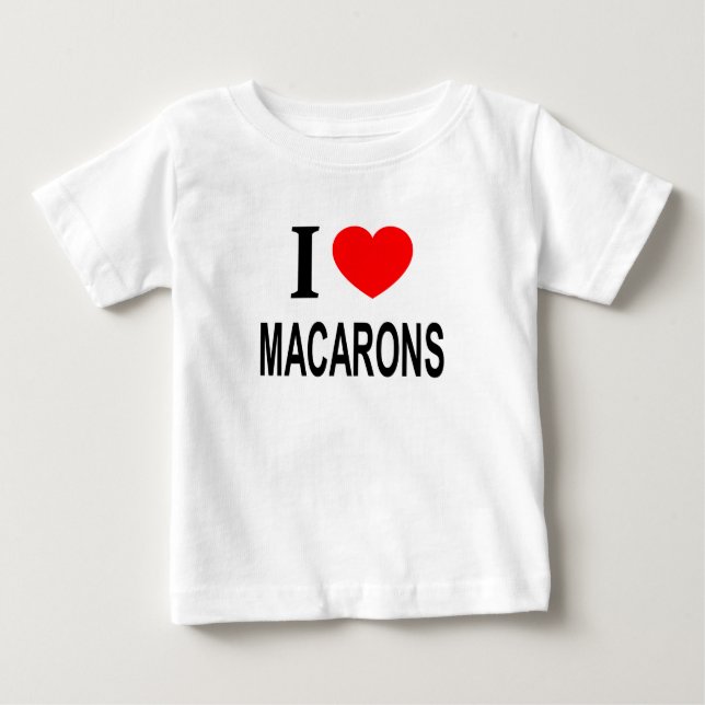 Camiseta De Bebé Me ❤️ MACARONS Amo MACARONS Me encantan MACARONS (Anverso)