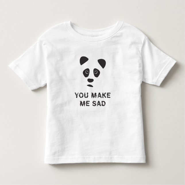 Camiseta De Bebé Me pones triste. Triste panda. (Anverso)