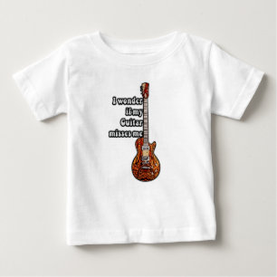 Camiseta De Bebé Me pregunto si mi guitarra me extraña.