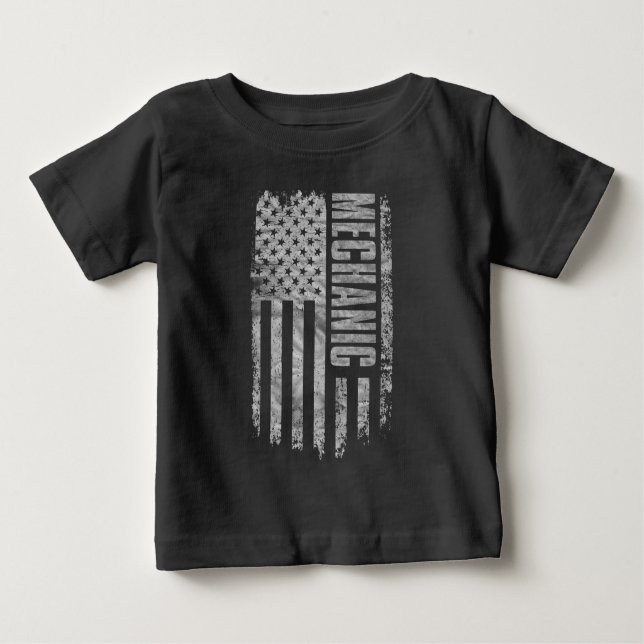 Camiseta De Bebé Mechanic USA Flag Distressed design (Anverso)