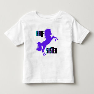 Camiseta De Bebé Media Hermana Poni Morado Hermano