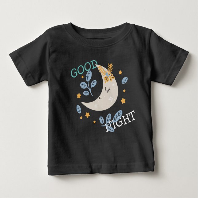 Camiseta De Bebé Media luna linda Buenas noches (Anverso)