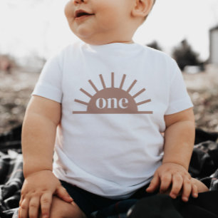 Camiseta De Bebé Media Sun One Terracotta Baby Tshirt