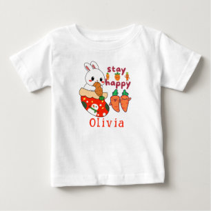 Camiseta De Bebé Medias de Navidad de conejito lindo personalizadas