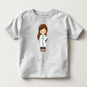 Camiseta De Bebé Médica, Enfermera, Stethoscope, Lab Coat, Pelo Mar