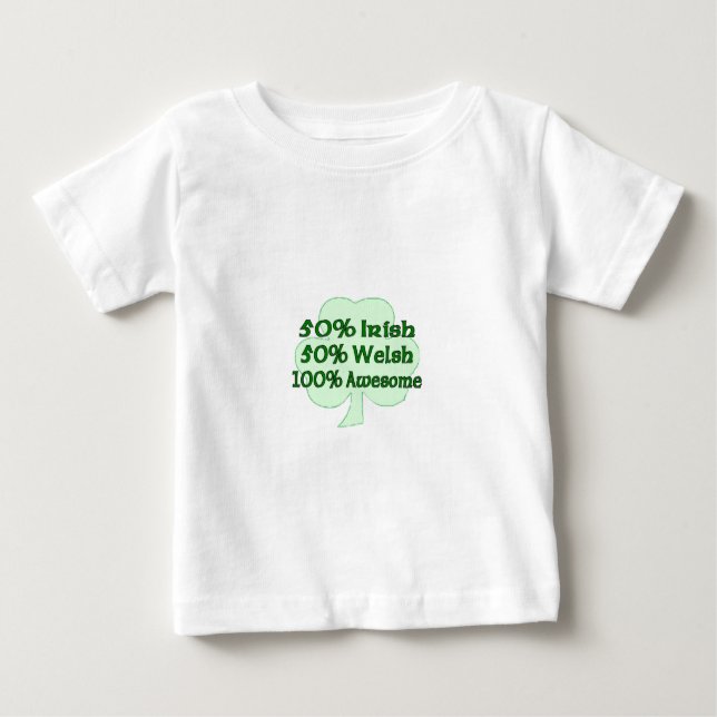Camiseta De Bebé Medio Galés a medias irlandés totalmente (Anverso)