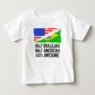 Camiseta De Bebé Medio impresionante americano a medias brasileño