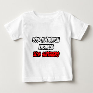 Camiseta De Bebé Medio Ingeniero Mecánico... mitad Superhéroe