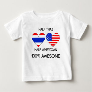 Camiseta De Bebé Medio medio americano tailandés