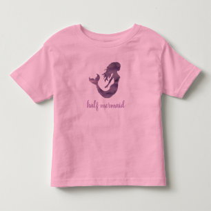 Camiseta De Bebé Medio Sirena Rosa Púrpura