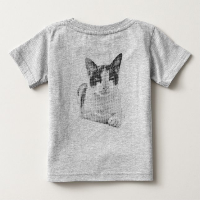 Camiseta De Bebé Medio tono de calico retro (Reverso)