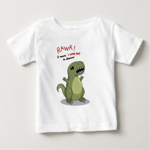 Camiseta De Bebé Medios de Rawr te amo en dinosaurio