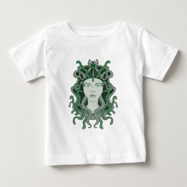 Camiseta De Bebé Medusa Gorgo Serpiente Gorgona Monstruo Mitología  (Anverso)
