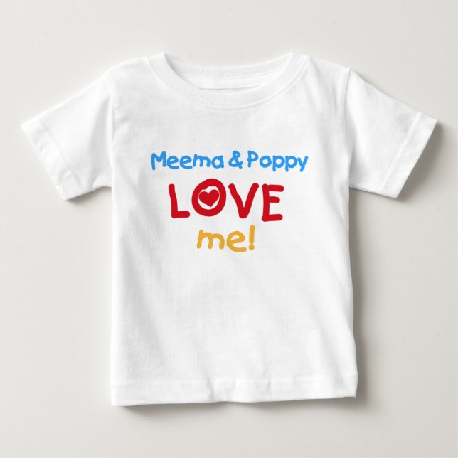 Camiseta De Bebé Meema & Poppy Me Ama (Anverso)