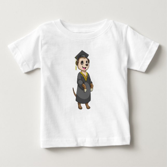 Camiseta De Bebé Meerkat como estudiante con Diploma (Anverso)