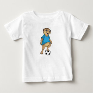 Camiseta De Bebé Meerkat como jugador de fútbol con fútbol