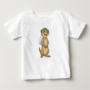 Camiseta De Bebé Meerkat como novia con velo